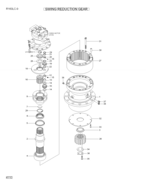 Caja de cambios 31Q6-10140 de la reducción del oscilación de Parts Swing Gearbox R160LC-9 R210LC-9 del excavador para Hyundai