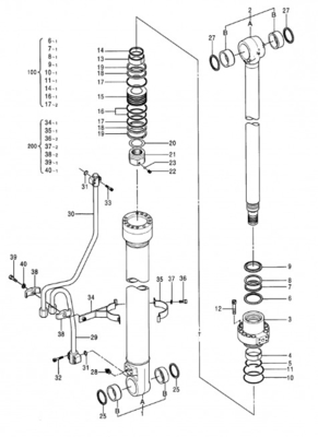 Excavadora cilindro hidráulico EX100-5 EX100-5E EX110-5 cilindro de cubo de brazo de rebote Assy para Hitachi 4312228 4372544