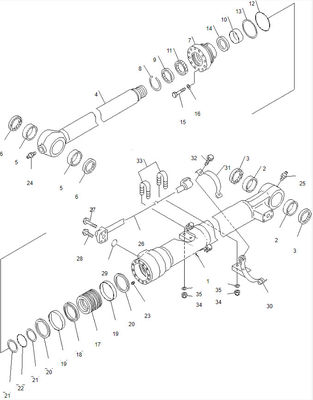 Montaje 707-01-0A320 del cilindro del cubo de Hydraulic Cylinder PC200-7 del excavador de Belparts