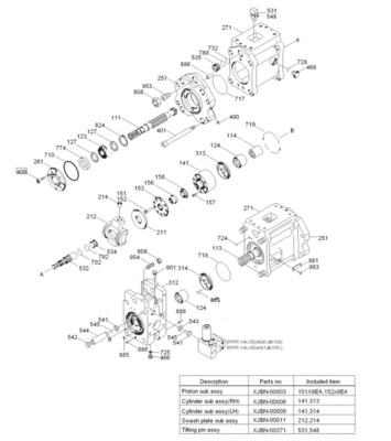 Bomba principal de excavadora R290 R300 R305 R350-5-7 Bomba hidráulica 31N8-10010 31N8-10050 para Hyundai