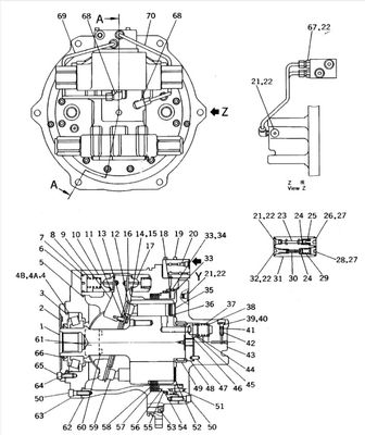 Belparts Excavadora Motor de viaje Assy para Komatsu PC650-7 Dispositivo final Assy 209-60-63502 209-60-63501