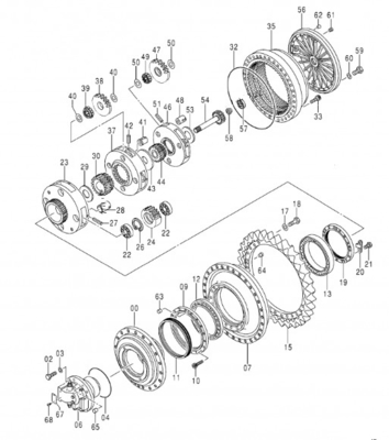 Belparts Excavadora Motor de viaje Assy EX1200-6 para Hitachi 9270013 9301479 Assy de conducción final