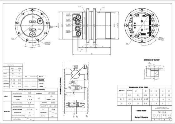 Belparts Excavator Parts TM01 New Holl1and CX18 motor de viaje hidráulico para 1 tonelada