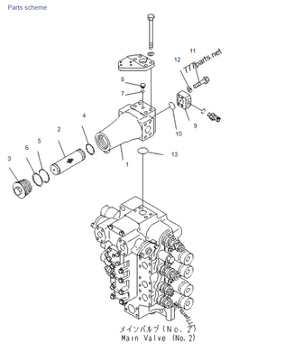 Válvula de control principal de la excavadora Komatsu PC1250SP-7 21N-62-31201 21N-62-31221 21N-62-31230 07000-12055 sustitución