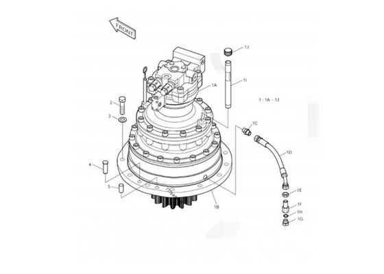 Motor hidráulico rojo 255LC-V solar DX255 401-00352 del oscilación de las piezas del excavador